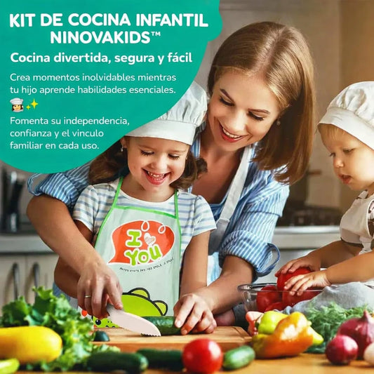 Kit de Cocina Infantil NinovaKids™ (13 piezas) – Cocina divertida, segura y fácil