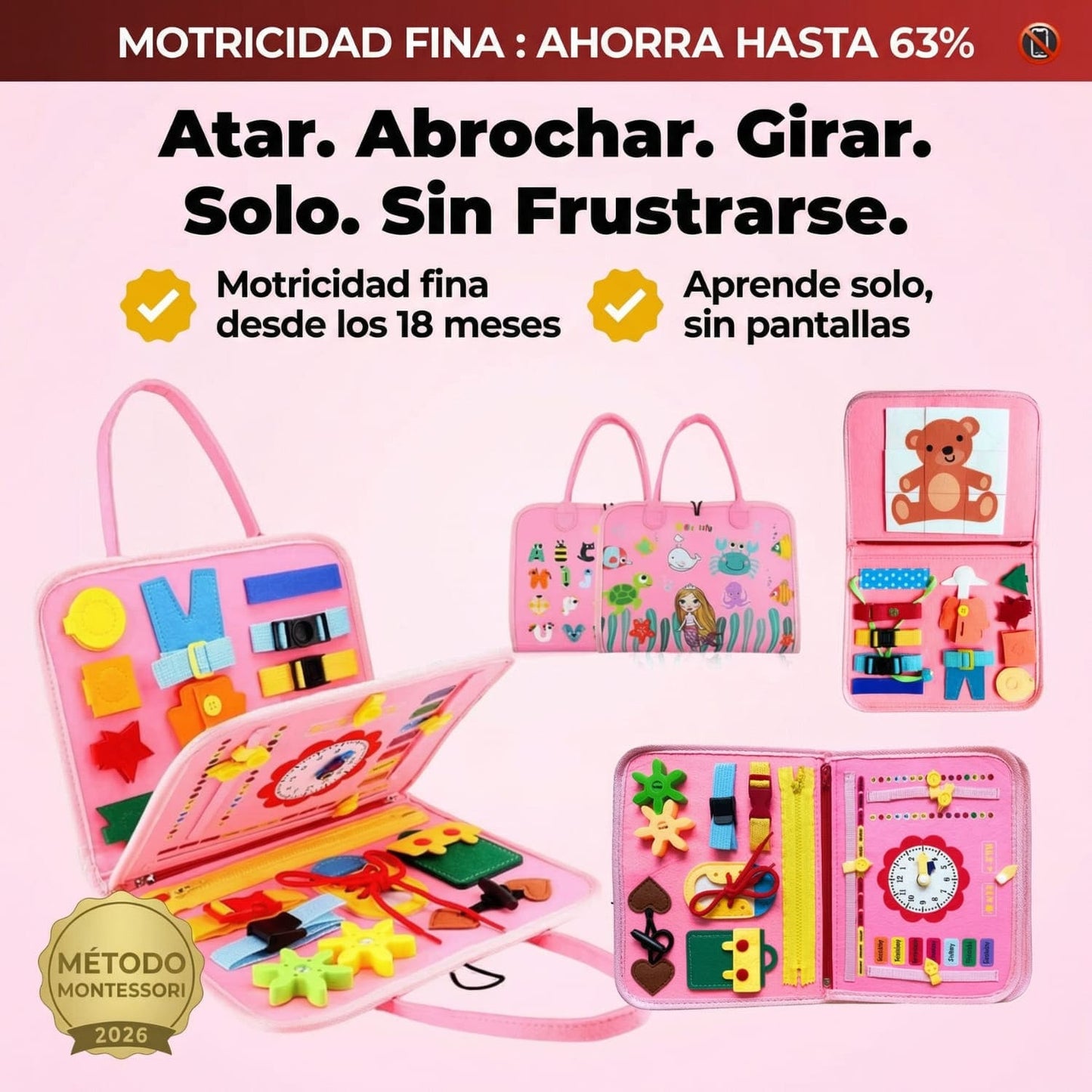 Maleta Montessori NinovaKids™ – Motricidad Fina desde los 18 Meses