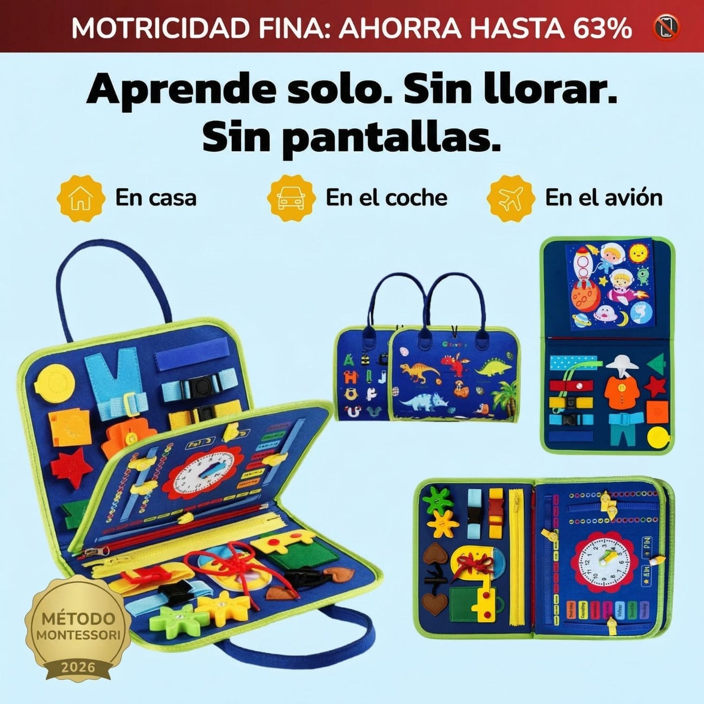 Maleta Montessori NinovaKids™ – Motricidad Fina desde los 18 Meses